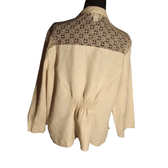 Charter Club Women's XLarge 100% Linen Open Front Blazer - Picture 2 of 7